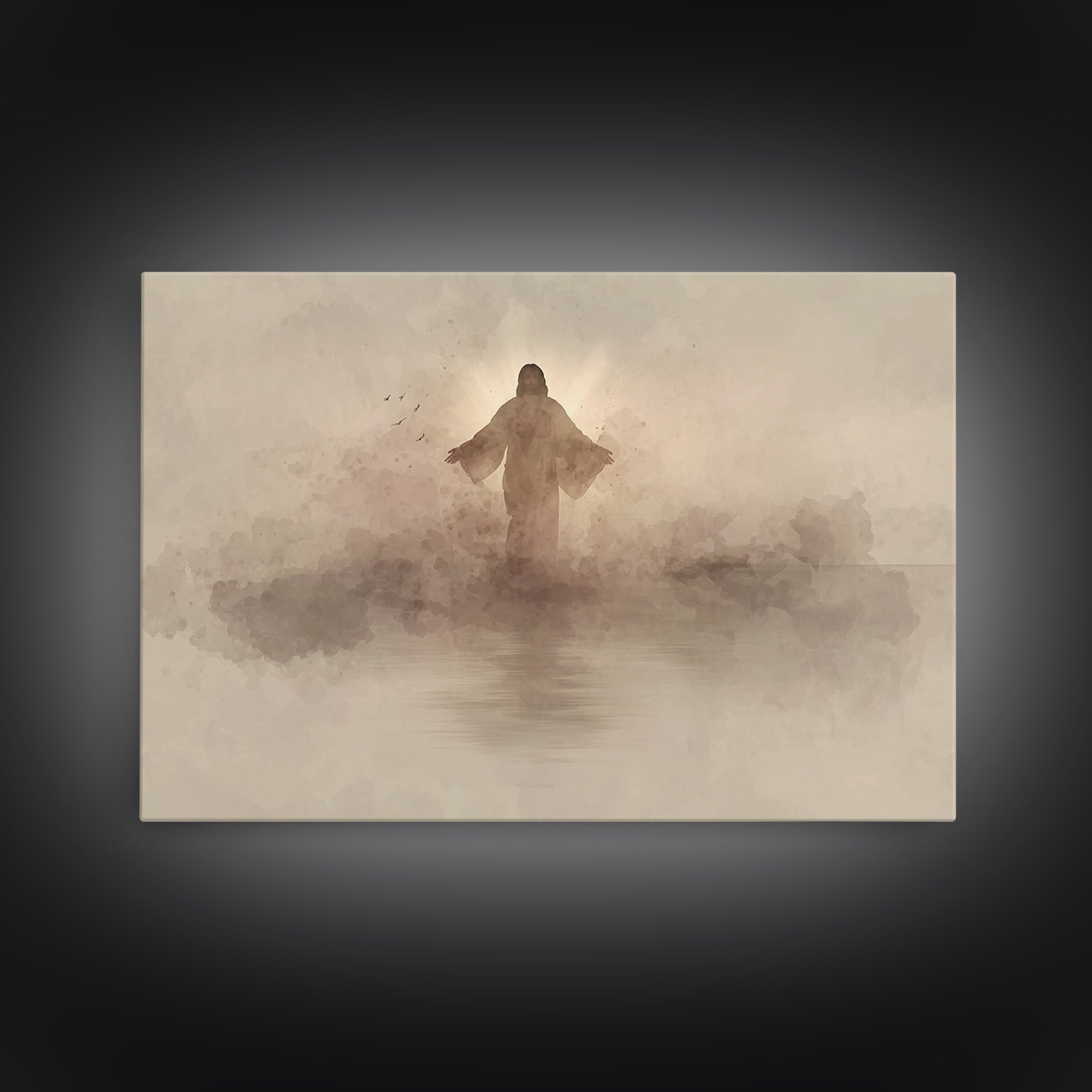 Eternal Light Rising - Framed Canvas Print - Christian Art Canvas - Christian Gift Ideas - Jesus Painting - Christian Wall Art - Subtle Chr