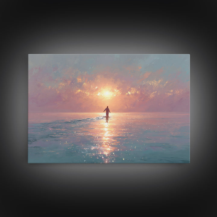 Light Of Mercy, Framed Canvas Print, Christian Wall Art, Jesus Painting, Christian Art Canvas, Christian Decor, Subtle Christian Art