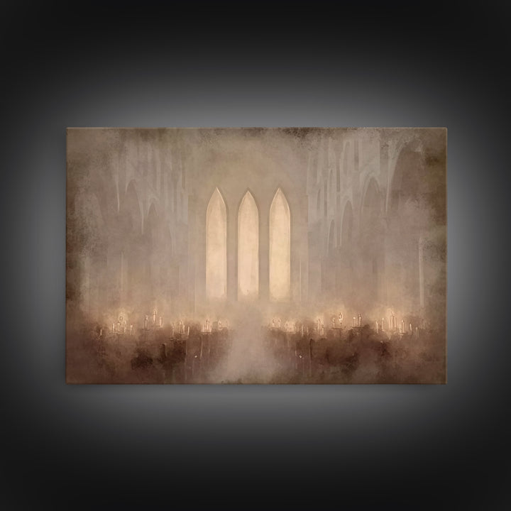 Sanctuary Dawn – Framed Canvas Print – Christian Art Canvas – Christmas Wall Art – Moody Christmas Art – Christian Art – Christian Decorati