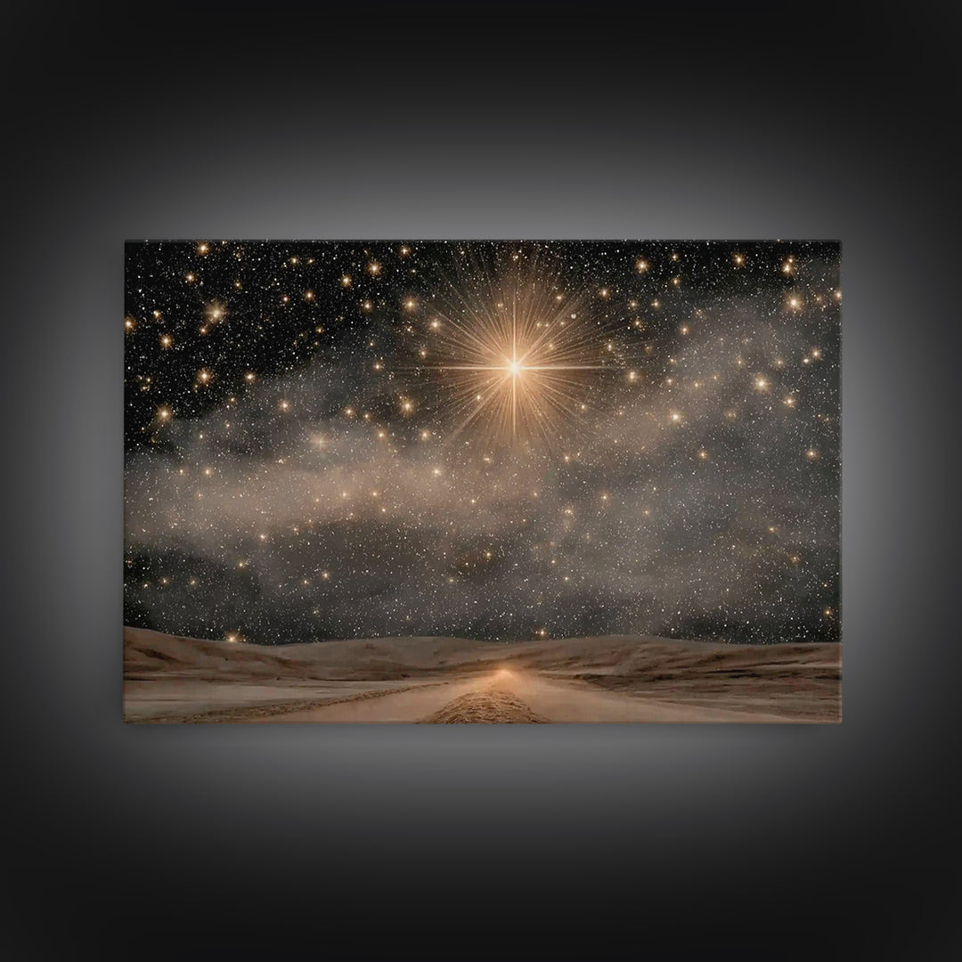 The Guiding Star – Framed Canvas Print – Christian Wall Art – Christian Art Canvas – Christmas Art – Christian Decor – Christian Gift