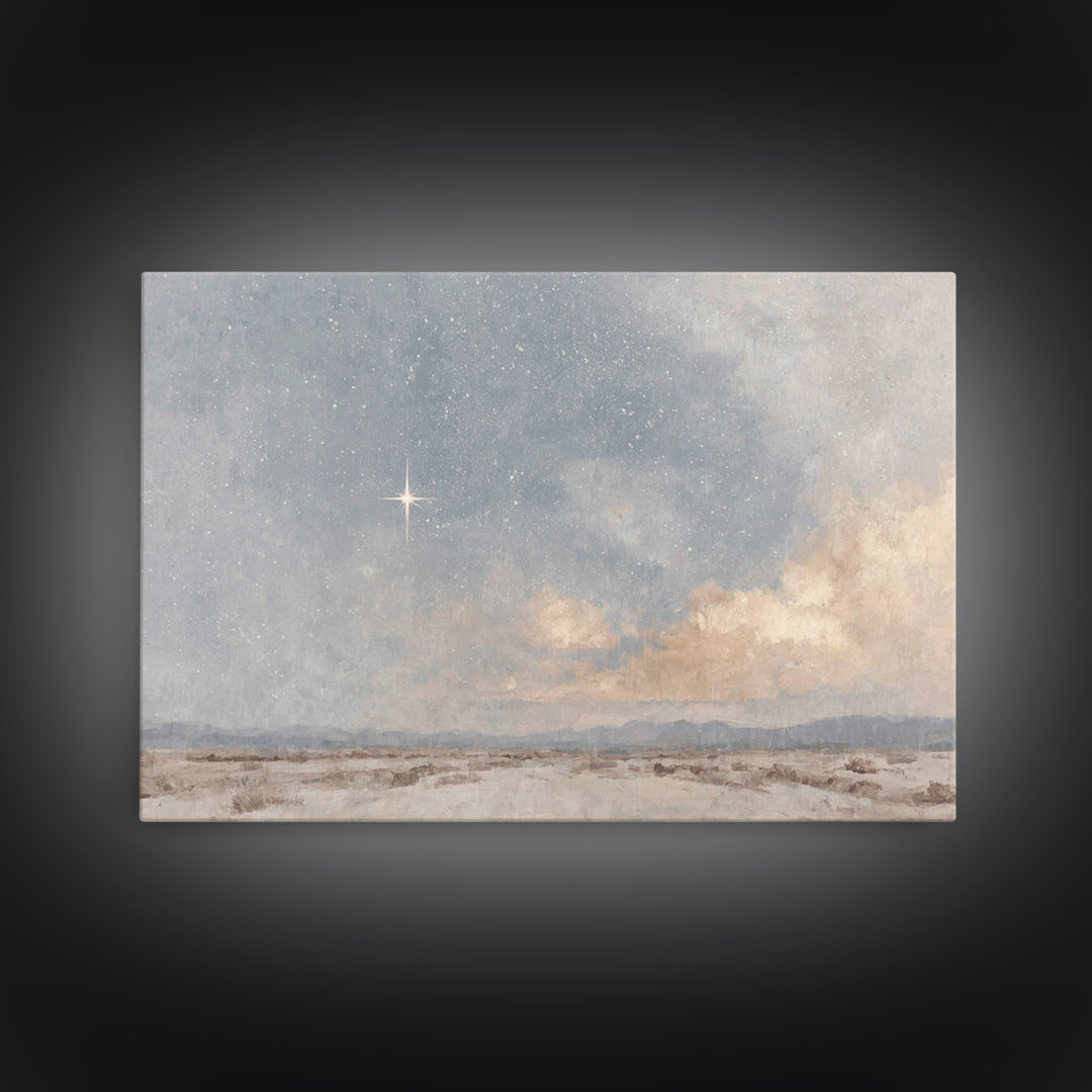 Star Of Bethlehem | Framed Canvas Print | Christian Christmas Art | Christian Wall Art | Christian Art Canvas | Christian Decor | Christmas
