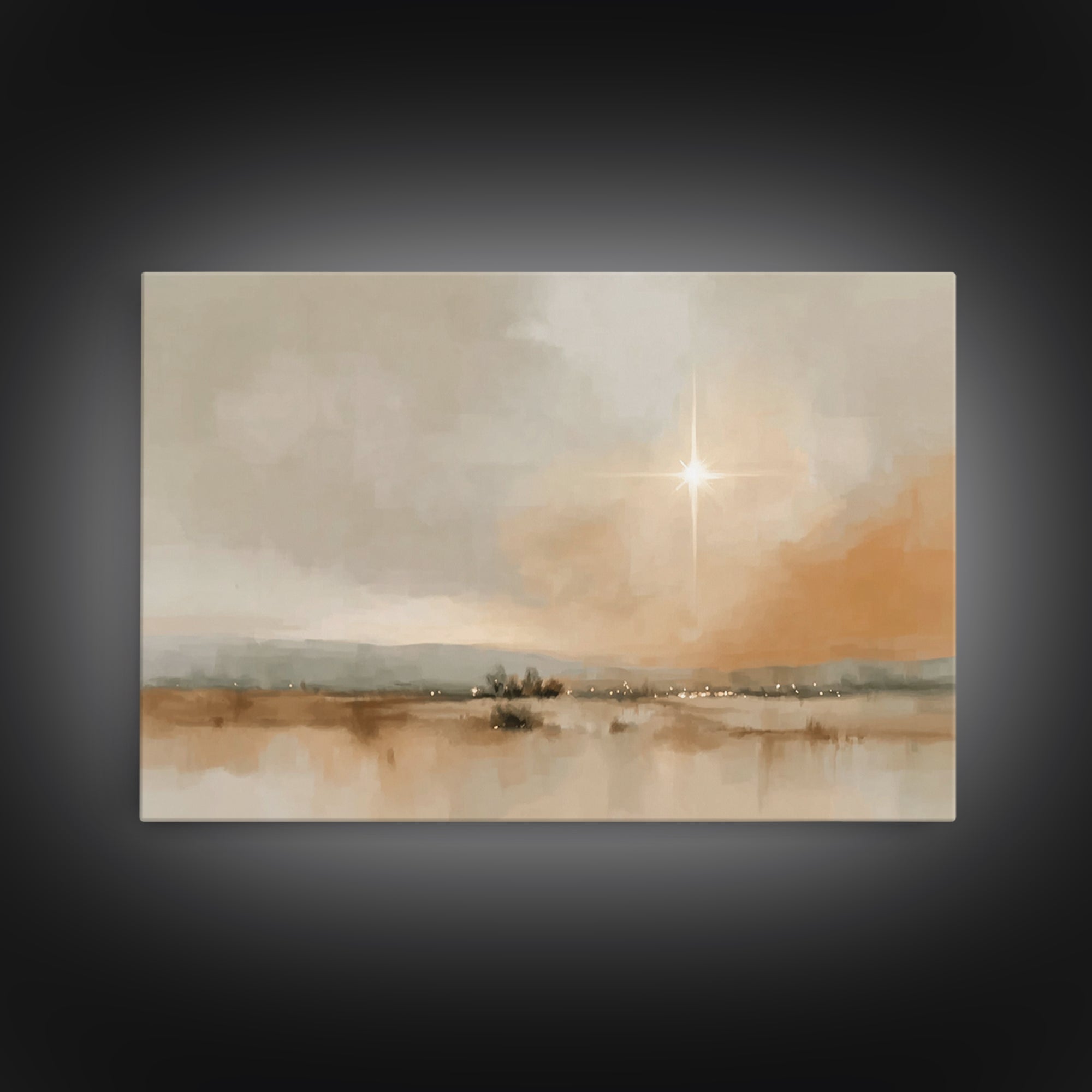 Celestial Promise – Framed Canvas Print – Christian Art Painting – Christmas Art Framed – Christian Wall Art – Christmas Art Prints – Chris