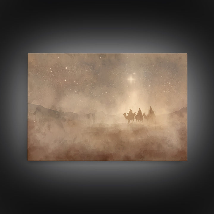 Radiant Savior Star | Framed Canvas Print | Christian Wall Art | Christmas Art Canvas | Christian Art Print | Christian Christmas Decor | U