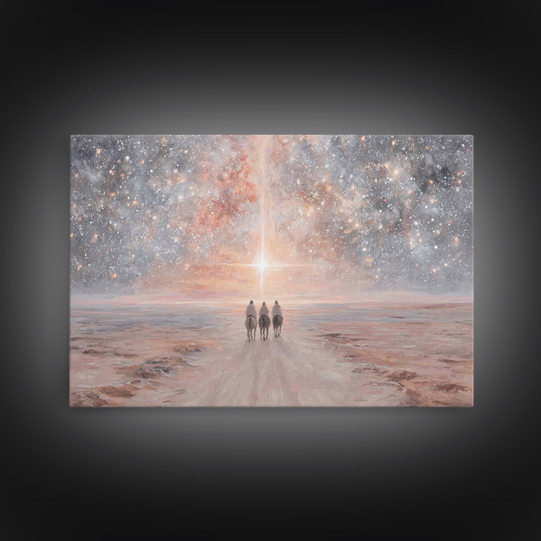 Journey Of The Magi – Framed Canvas Print – Christian Christmas Art – Christian Art Canvas – Christmas Wall Art – Christian Decor For Home