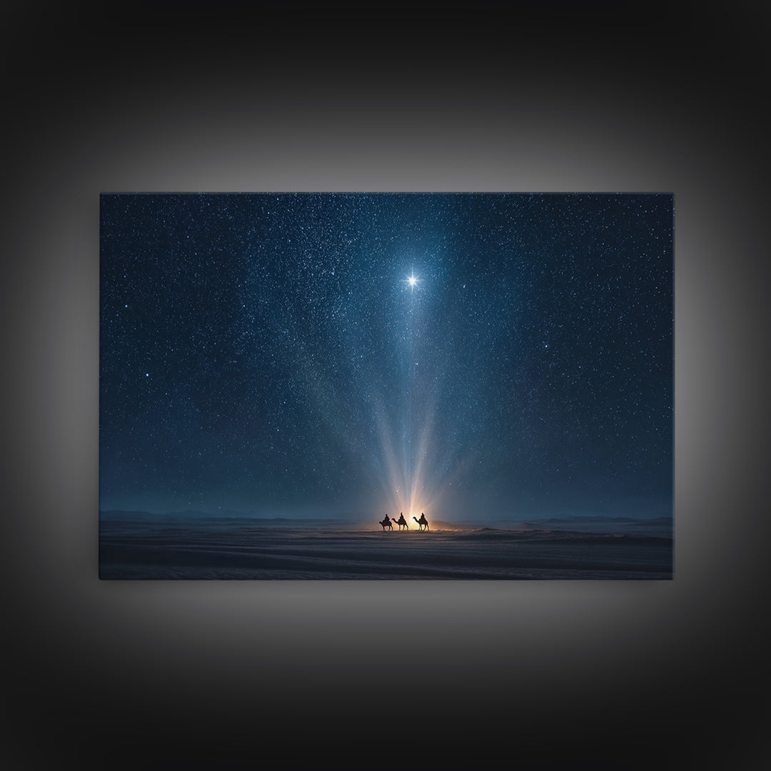 Star Of Wonder – Framed Canvas Print – Christian Wall Art – Christmas Art – Christian Art Canvas – Christian Christmas Decor – Christian Gi