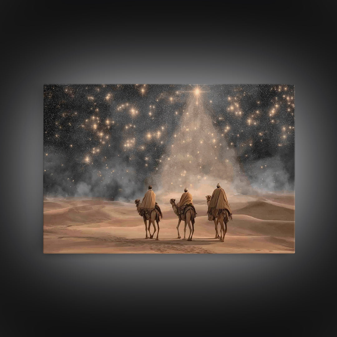 Bethlehem Journey, Framed Canvas Print, Christian Christmas Art, Christian Art Canvas, Christmas Wall Art, Christian Decor, Christian Art W