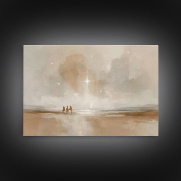 Three Kings Hope, Framed Canvas Print, Christian Wall Art, Christian Art Painting, Christmas Art Work, Christian Christmas Decorations, Chr