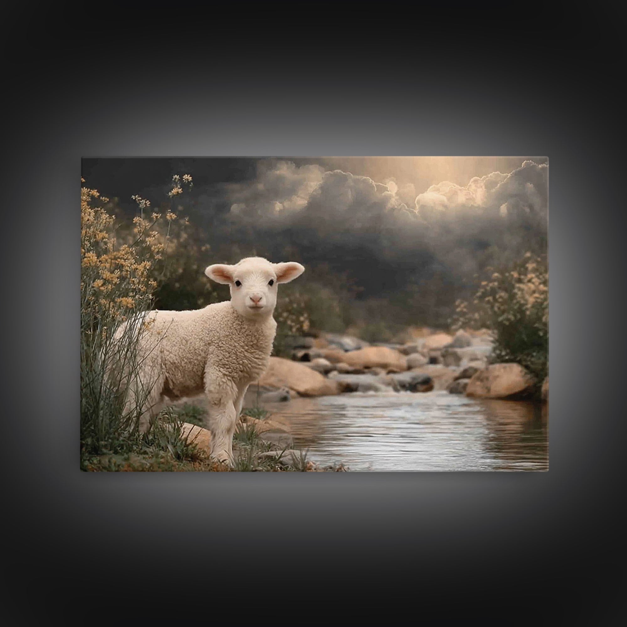 Light Of Innocence, Framed Canvas Print, Christian Wall Art, Christian Painting, Subtle Christian Art, Christian Art Canvas