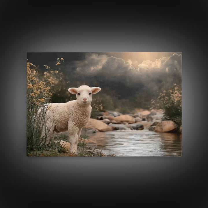 Light Of Innocence, Framed Canvas Print, Christian Wall Art, Christian Painting, Subtle Christian Art, Christian Art Canvas