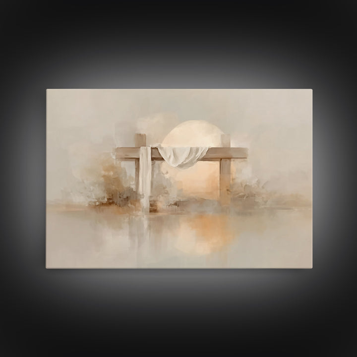 Grace At Sunrise, Framed Canvas Print, Christian Painting, Christian Wall Art, Large Christian Art, Christian Art Canvas