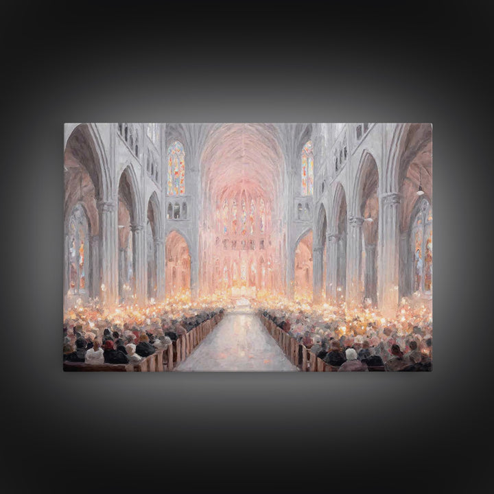 Candlelight Choir – Framed Canvas Print – Christian Art – Framed Christian Art – Christmas Wall Art – Christian Christmas Art – Christian A
