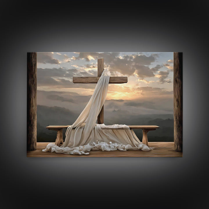 Resurrection Glory, Framed Canvas Print, Christian Painting, Christian Art Canvas, Christian Wall Art, Modern Christian Art