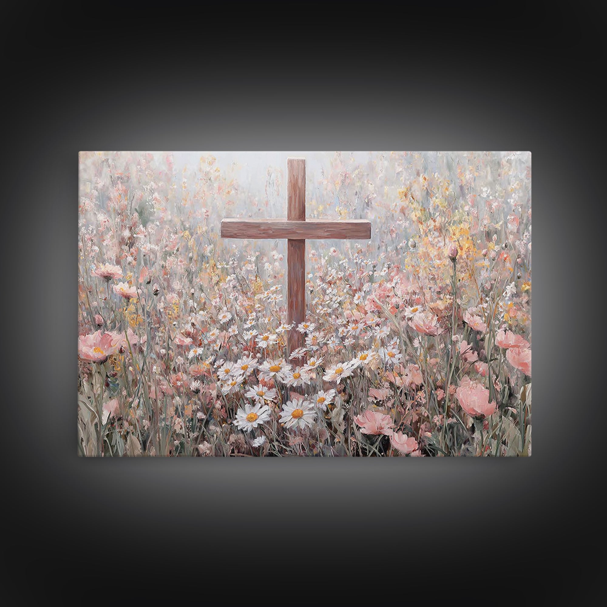 Field Of Grace, Framed Canvas Print, Christian Painting, Christian Wall Art, Christian Art Canvas, Large Christian Art