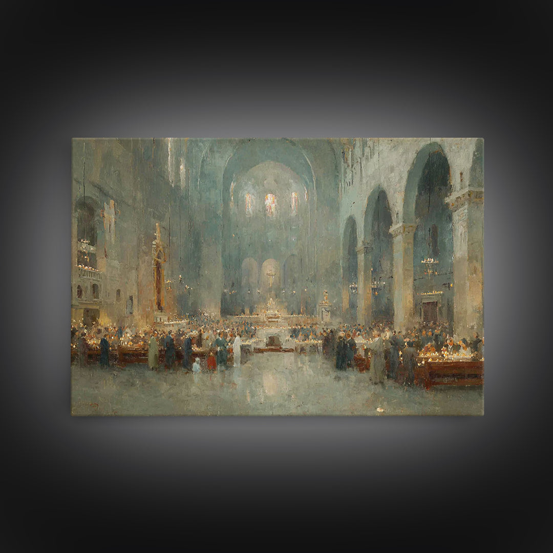 Radiant Mass – Framed Canvas Print – Christian Art Painting – Christmas Canvas Wall Art – Vintage Christian Art – Christian Wall Art – Chri
