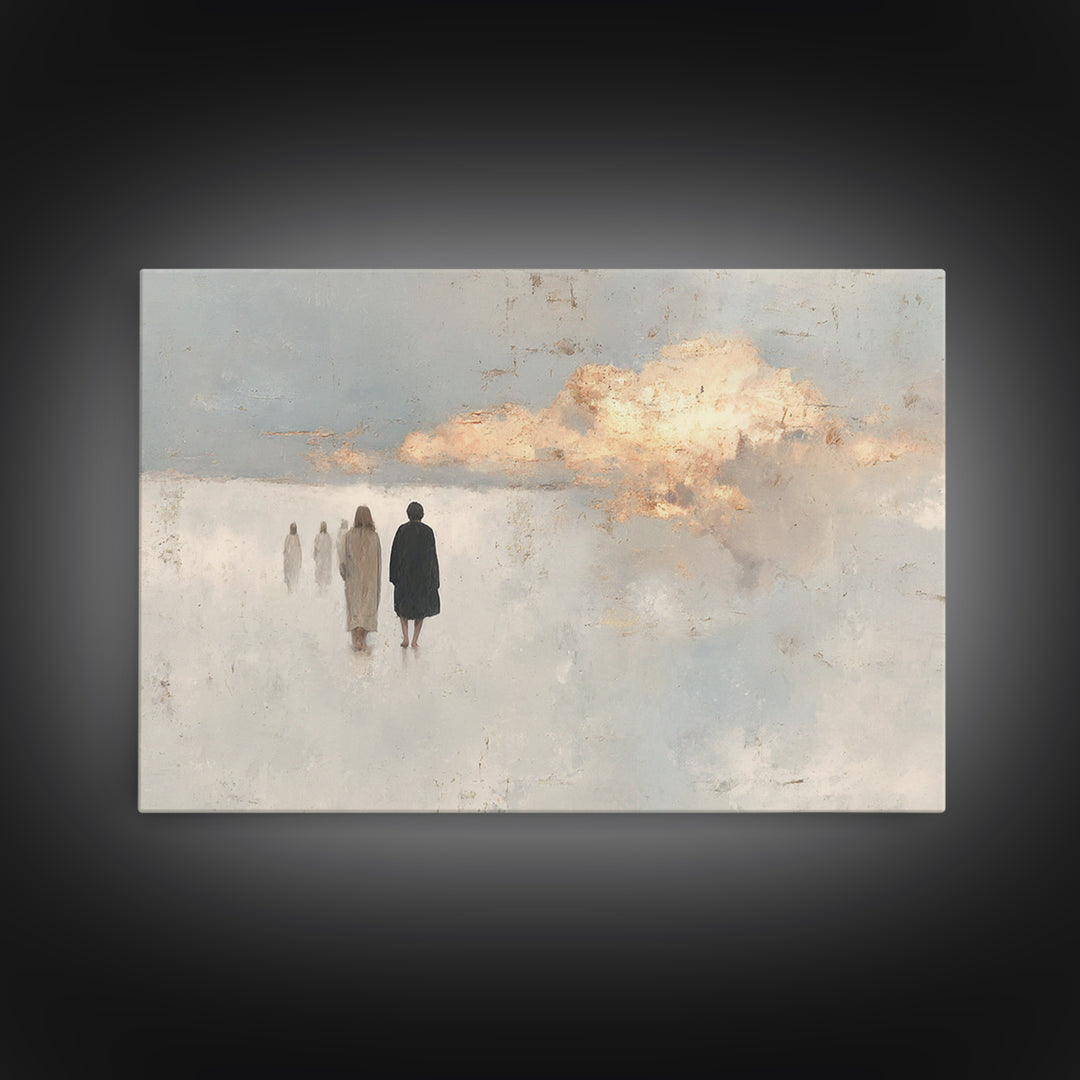 Walk Of Faith, Framed Canvas Print, Christian Wall Art, Christian Painting, Modern Christian Art, Christian Art Canvas