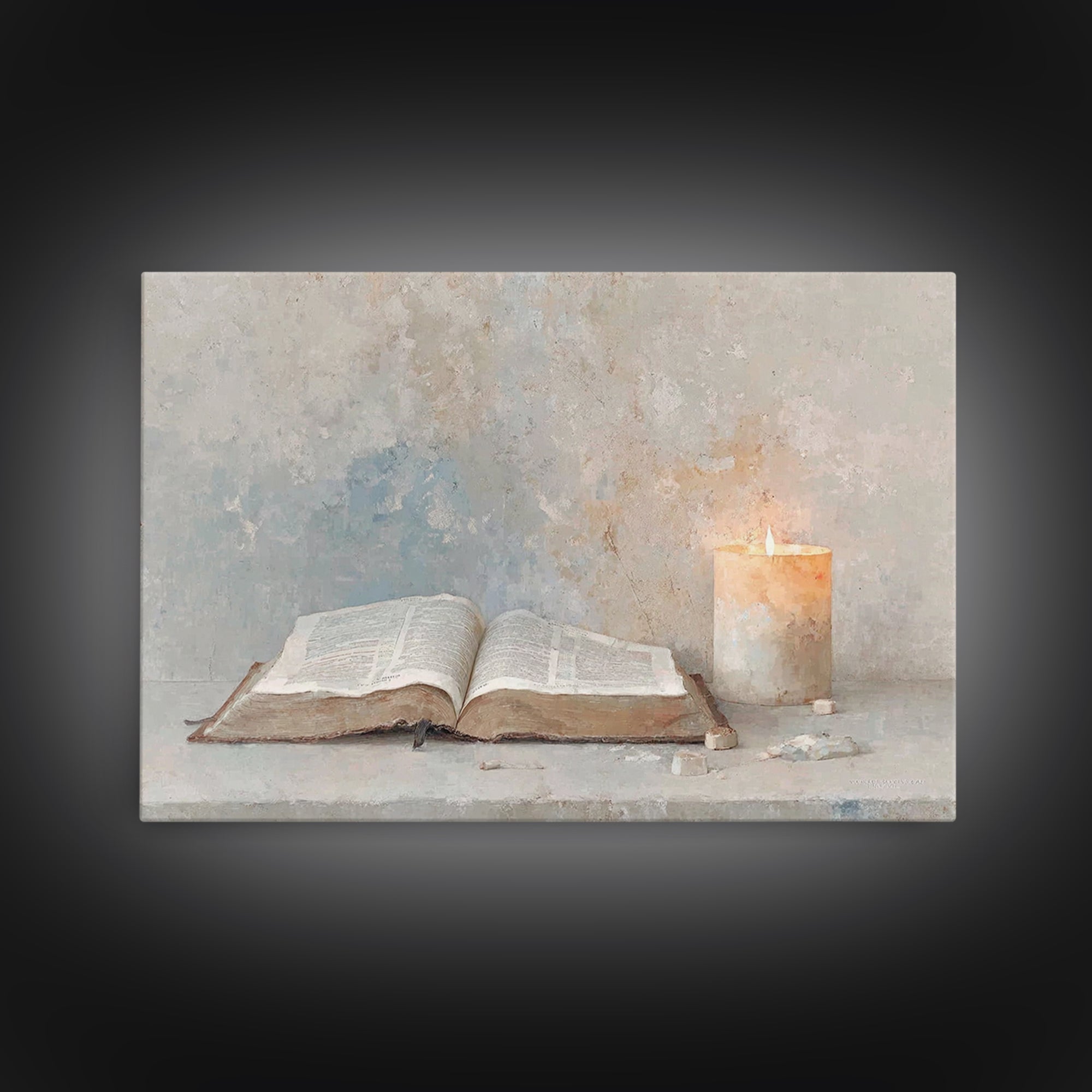 Candle Of Mercy | Framed Canvas Print | Christian Painting | Christmas Art | Christian Art Canvas | Christian Wall Art | Christian Decor