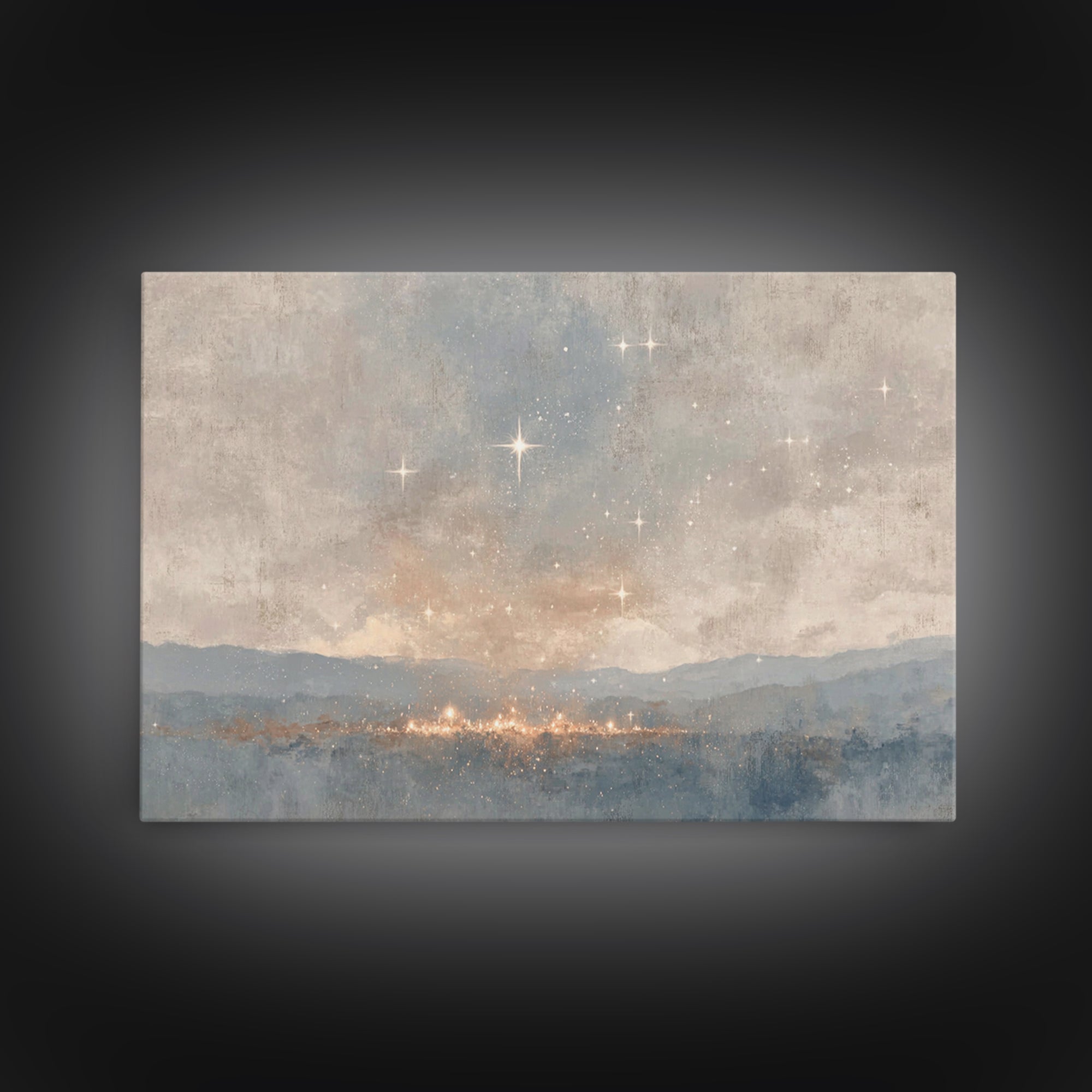 Star Of Bethlehem – Framed Canvas Print – Christian Christmas Art – Christian Wall Art – Abstract Christian Art – Christmas Art Prints – Ch