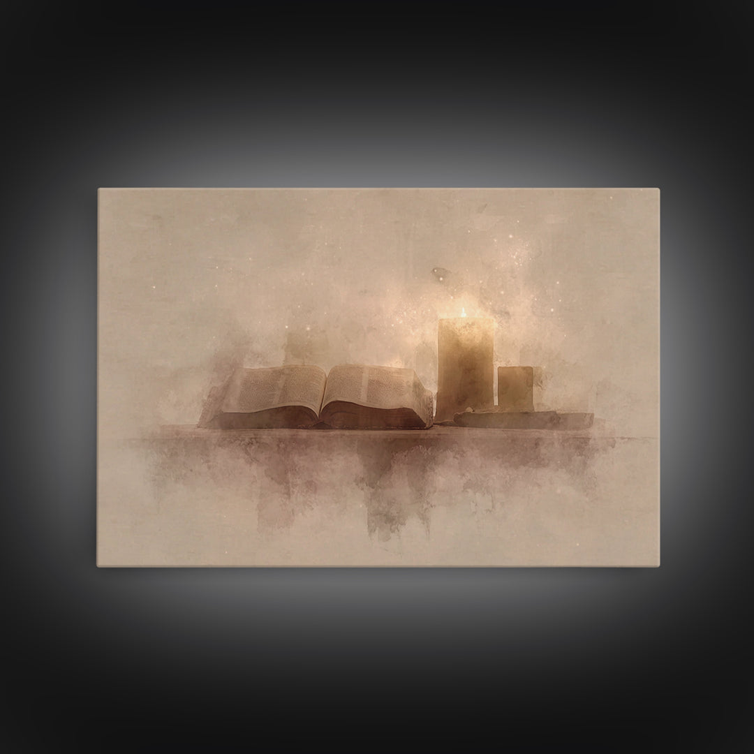 Eternal Word | Framed Canvas Print | Christmas Art | Christian Decor | Christian Art Canvas | Christian Wall Art | Christian Painting