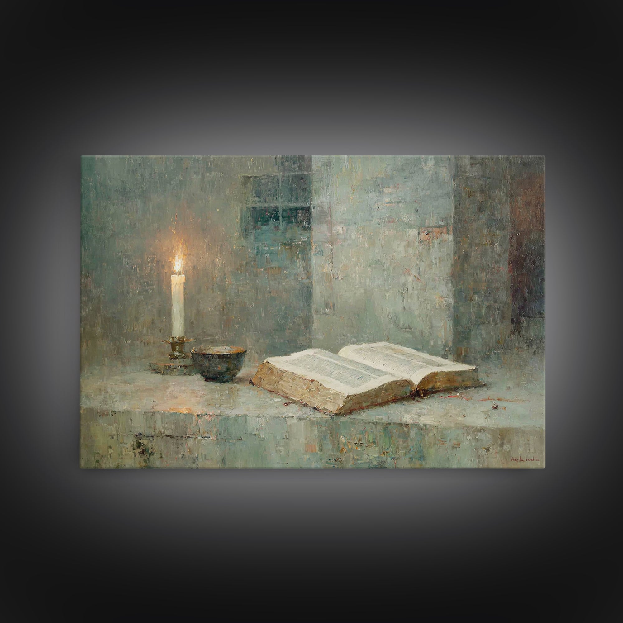 Quiet Scripture Light | Framed Canvas Print | Christian Art Canvas | Christian Painting | Christian Wall Art | Christmas Art | Christian De