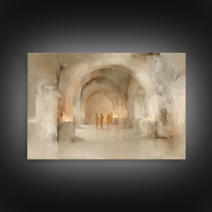Halls Of Reverence | Framed Canvas Print | Christian Painting | Christmas Art | Christian Wall Art | Christian Decor | Christian Art Canvas