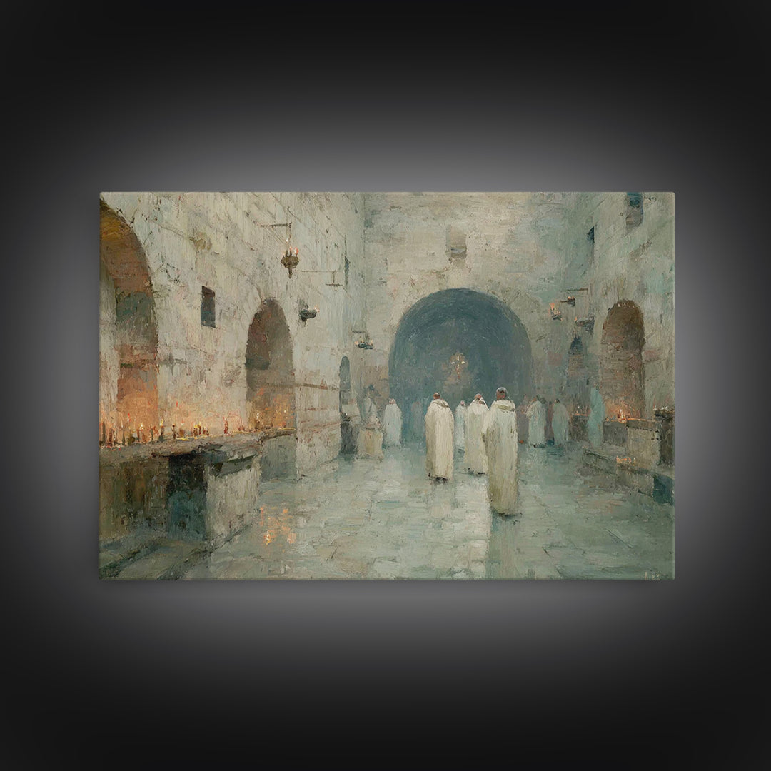 Silent Procession | Framed Canvas Print | Christian Wall Art | Christian Art Canvas | Christian Decor | Christian Painting | Christmas Art