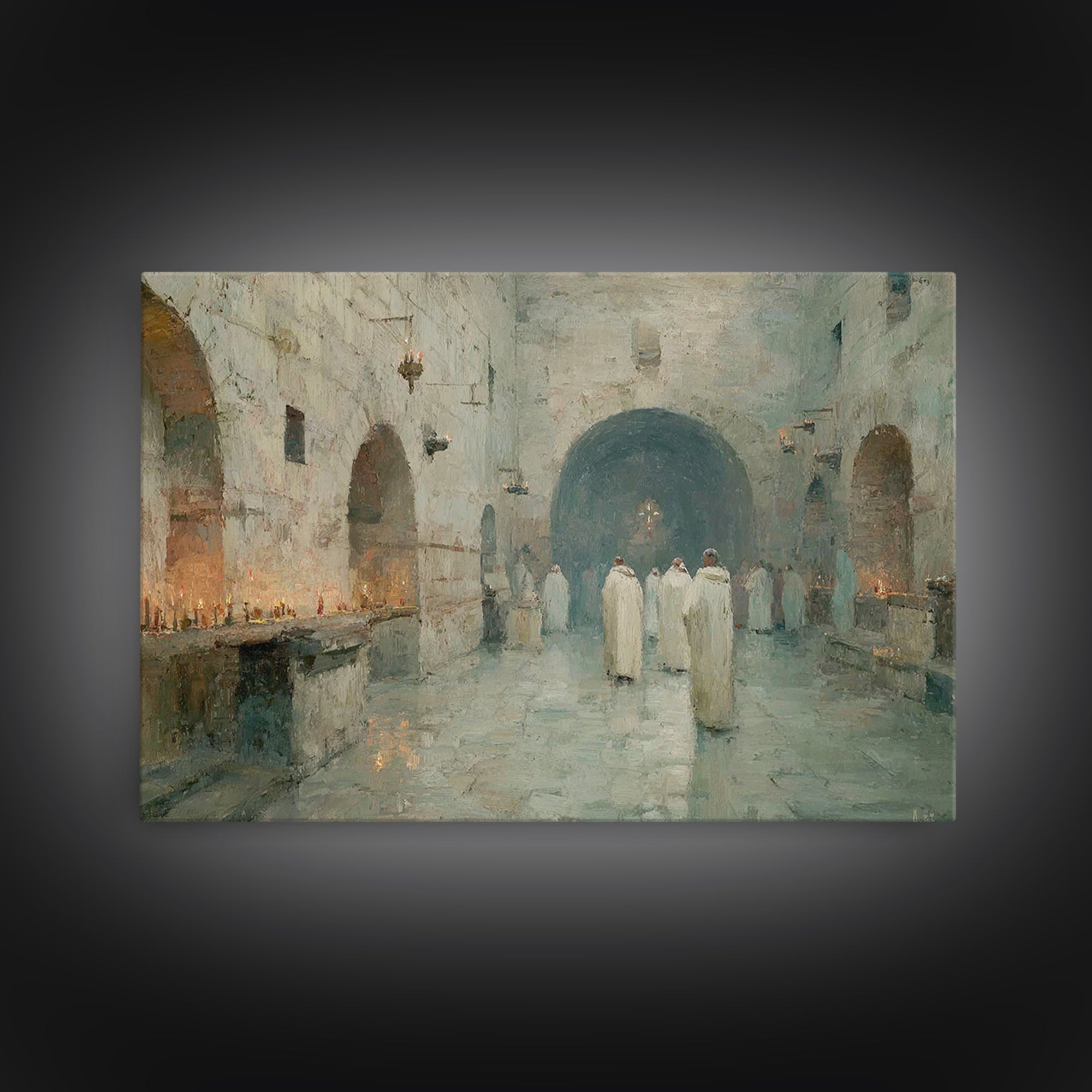 Silent Procession | Framed Canvas Print | Christian Wall Art | Christian Art Canvas | Christian Decor | Christian Painting | Christmas Art
