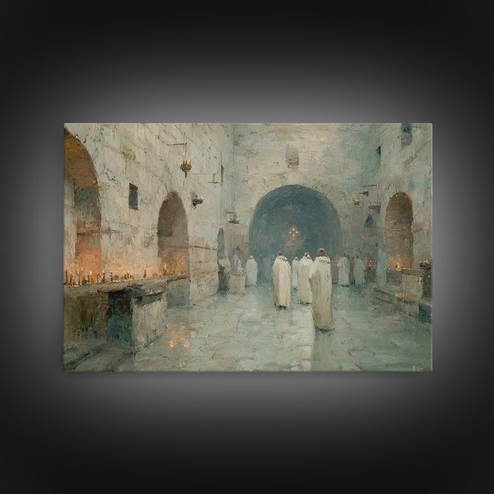 Silent Procession | Framed Canvas Print | Christian Wall Art | Christian Art Canvas | Christian Decor | Christian Painting | Christmas Art