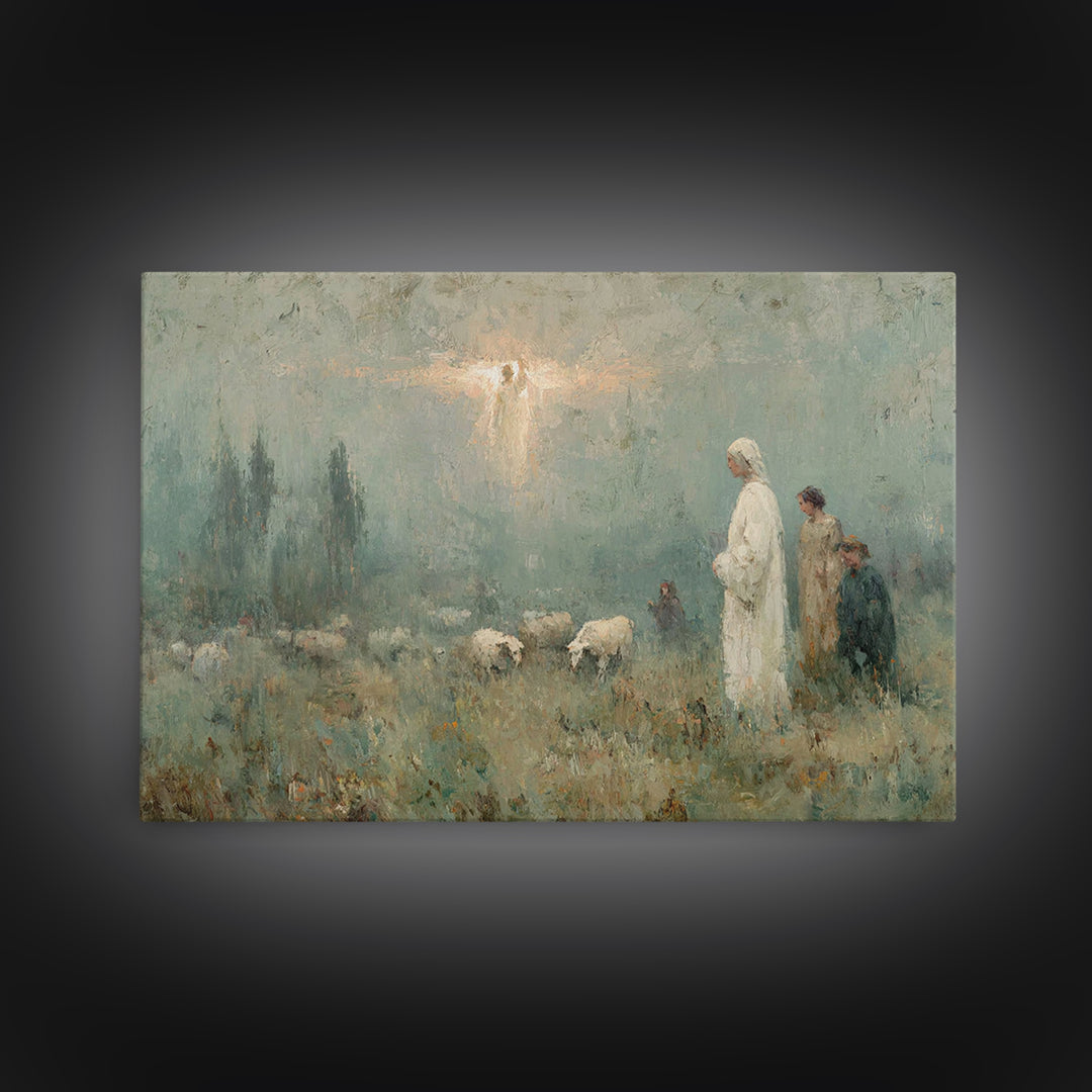 Trumpet Glory – Framed Canvas Print – Christian Art Canvas – Christian Wall Art – Christmas Art – Jesus Painting – Christian Christmas Art