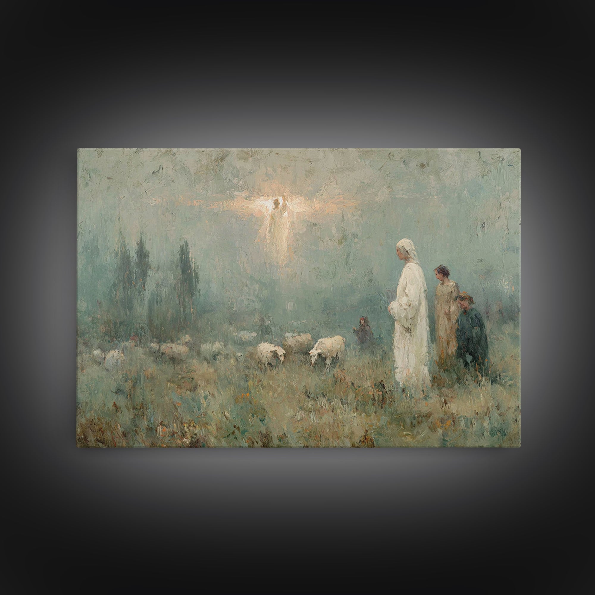 Trumpet Glory – Framed Canvas Print – Christian Art Canvas – Christian Wall Art – Christmas Art – Jesus Painting – Christian Christmas Art