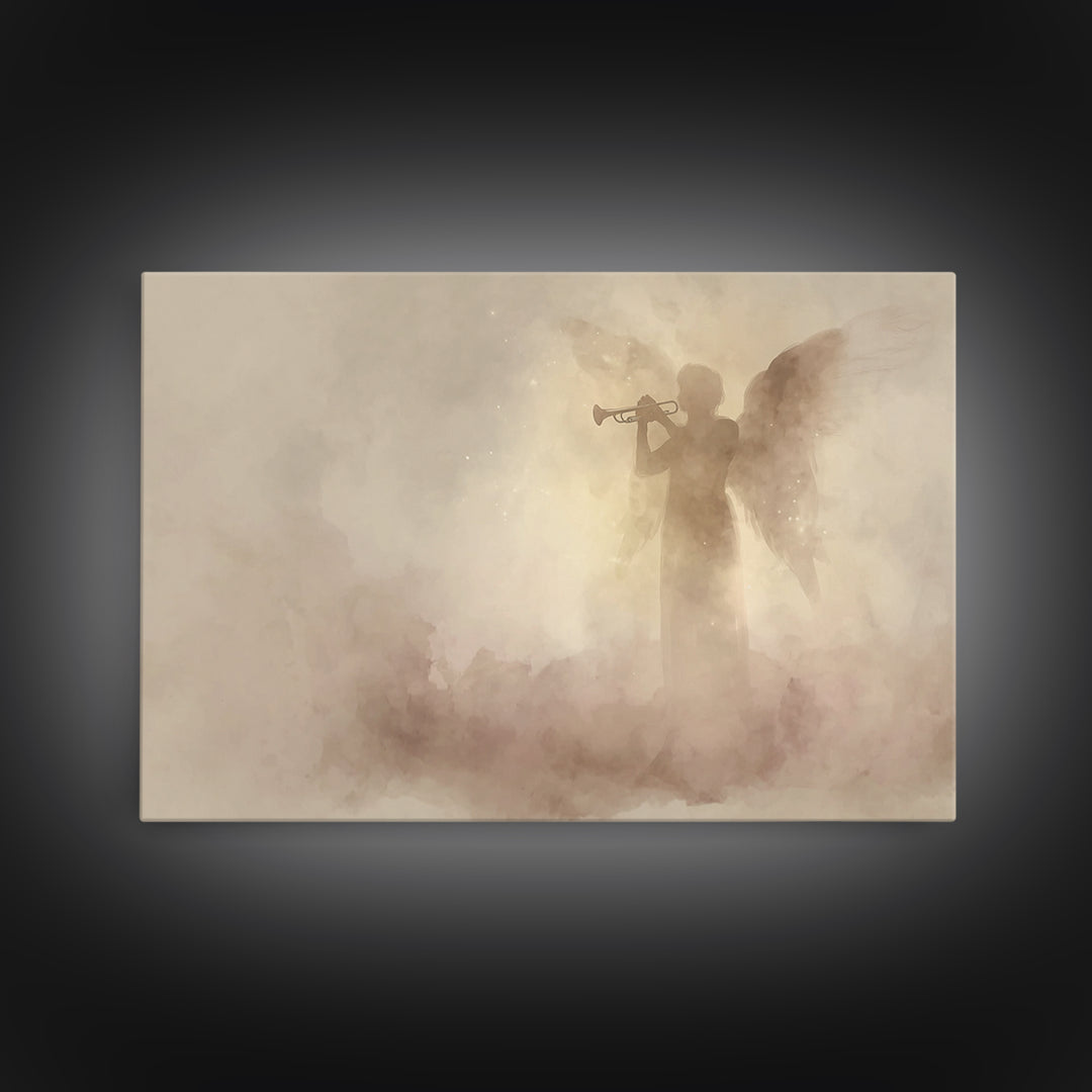 Celestial Messenger – Framed Canvas Print – Christian Art Canvas – Jesus Painting – Christian Christmas Art – Christian Wall Art – Christma