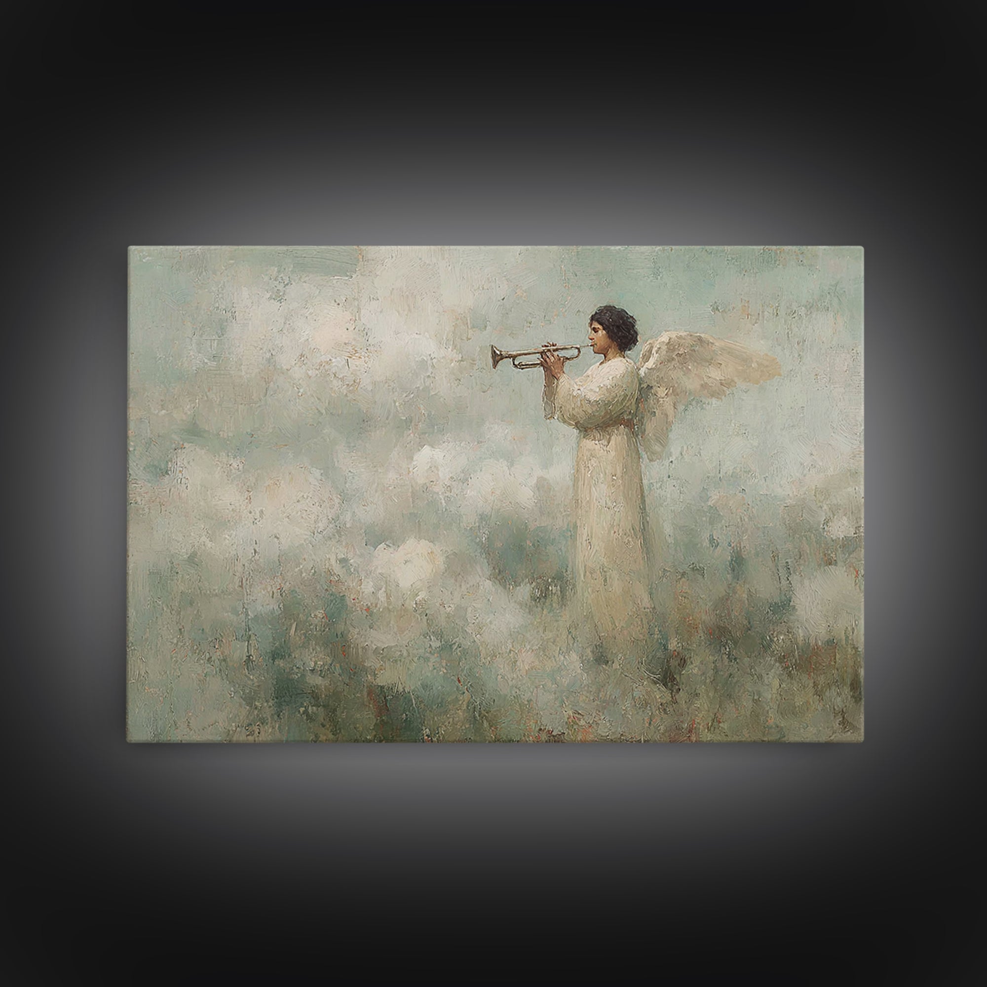 Heaven’s Proclamation – Framed Canvas Print – Christian Christmas Art – Jesus Painting – Christian Art Canvas – Christian Wall Art – Christ
