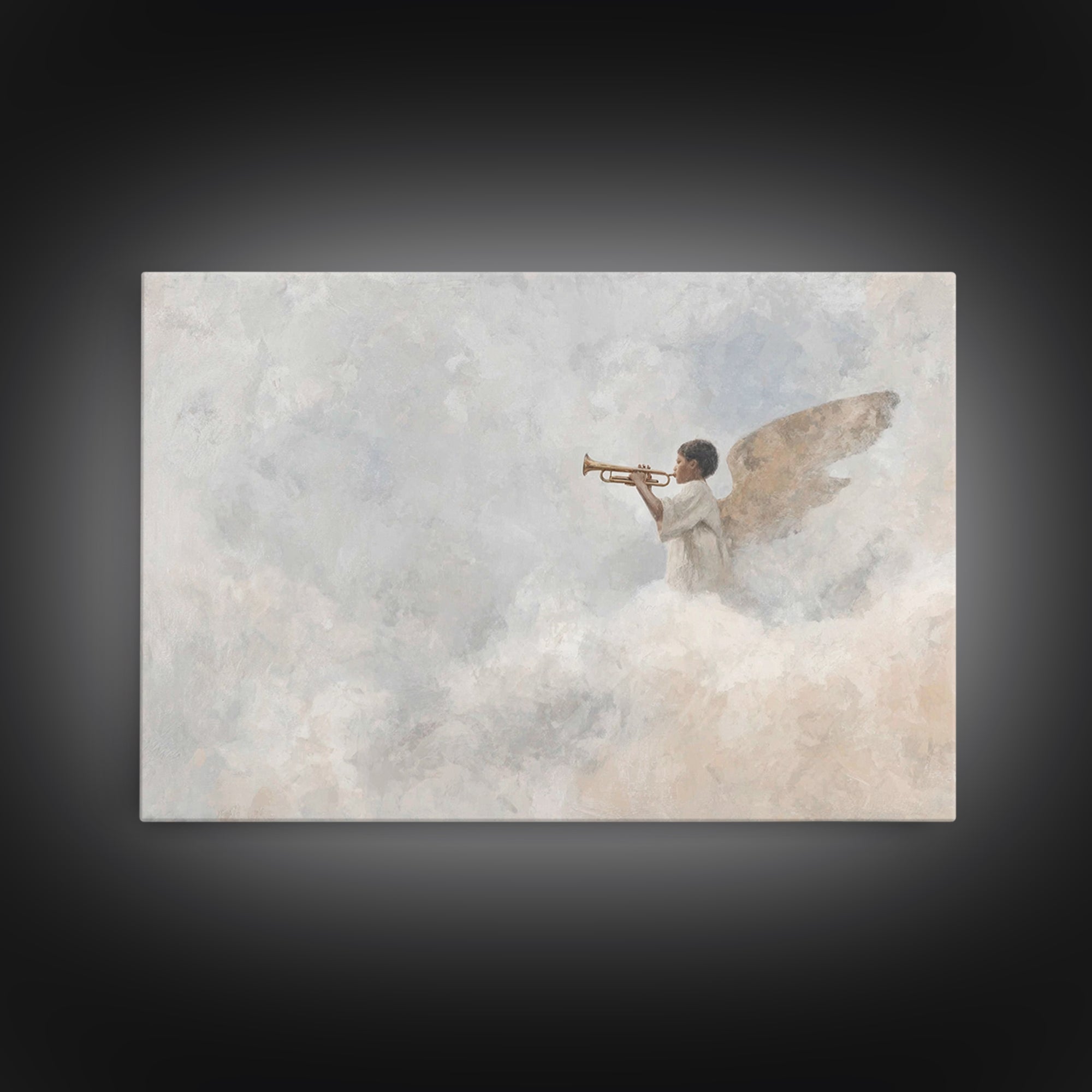 Angel of Light – Framed Canvas Print – Christian Wall Art – Christian Art Canvas – Christian Painting – Christmas Art – Christian Christmas