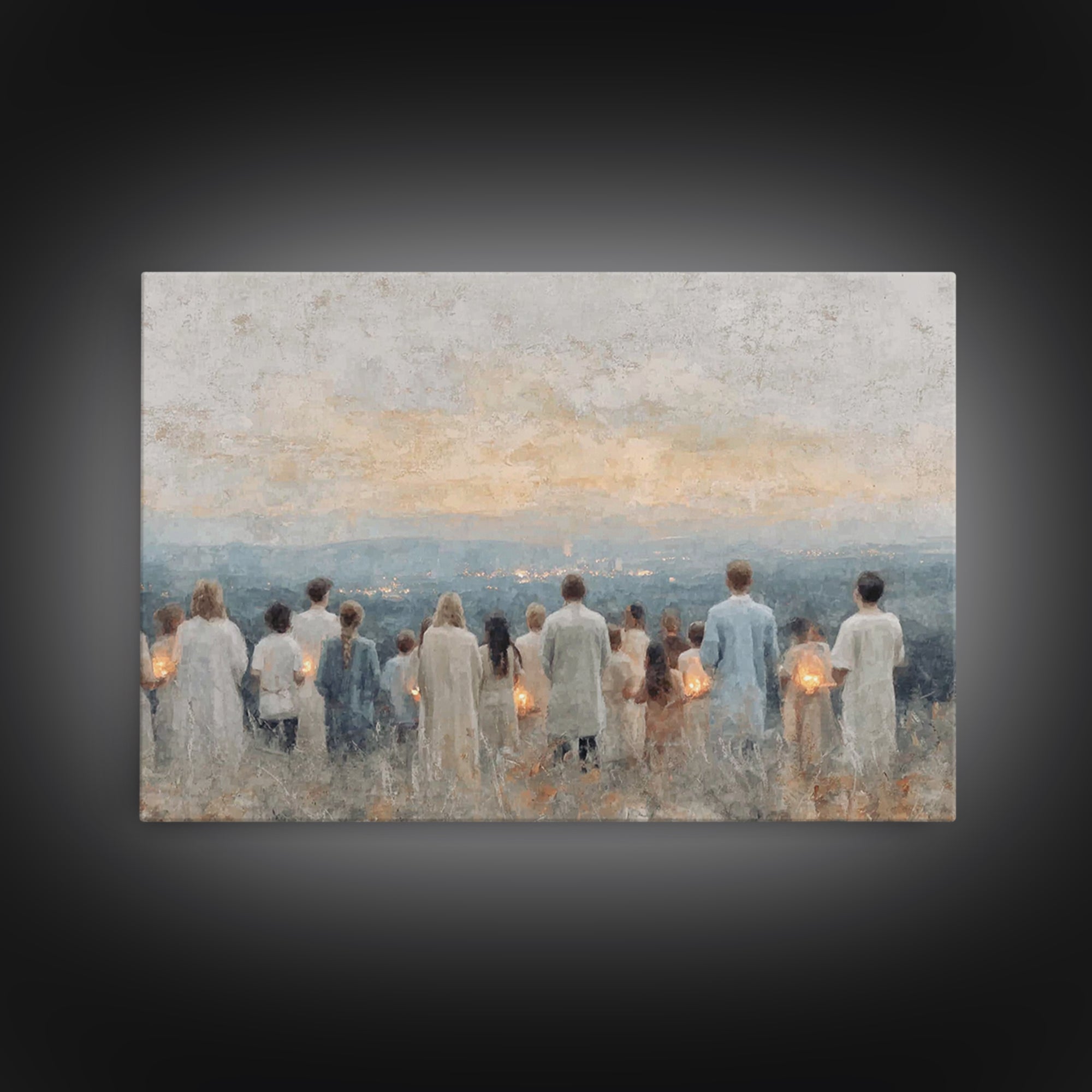 Dawn Assembly – Framed Canvas Print – Christian Wall Art – Christian Art Canvas – Christian Christmas Art – Christmas Art – Christian Paint