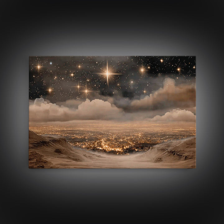 The Guiding Star – Framed Canvas Print – Christian Wall Art – Christian Art Canvas – Jesus Painting – Christian Christmas Art – Christian D