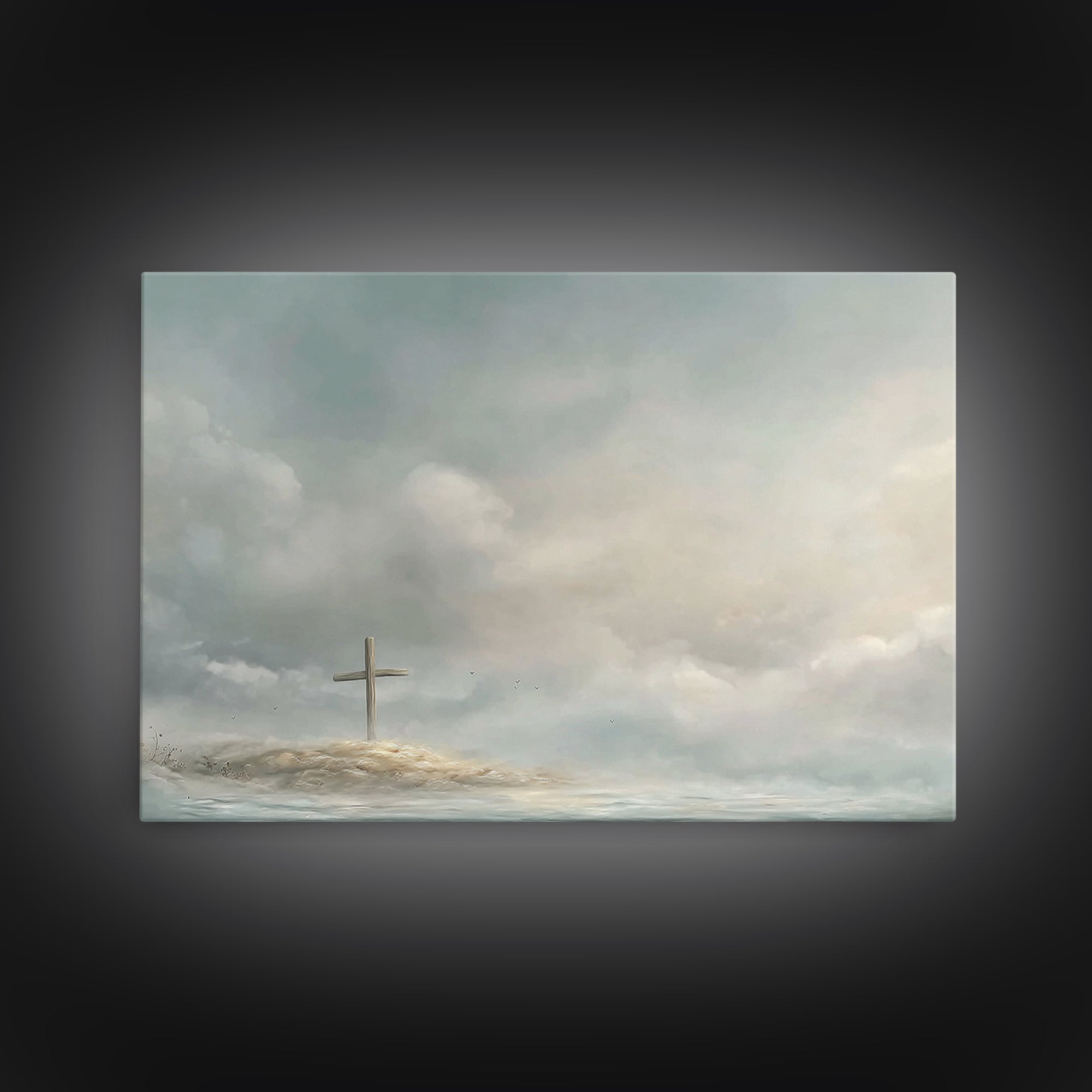 Grace On The Horizon – Framed Canvas Print – Christian Wall Art – Christian Art Canvas – Moody Christian Art – Christian Decor