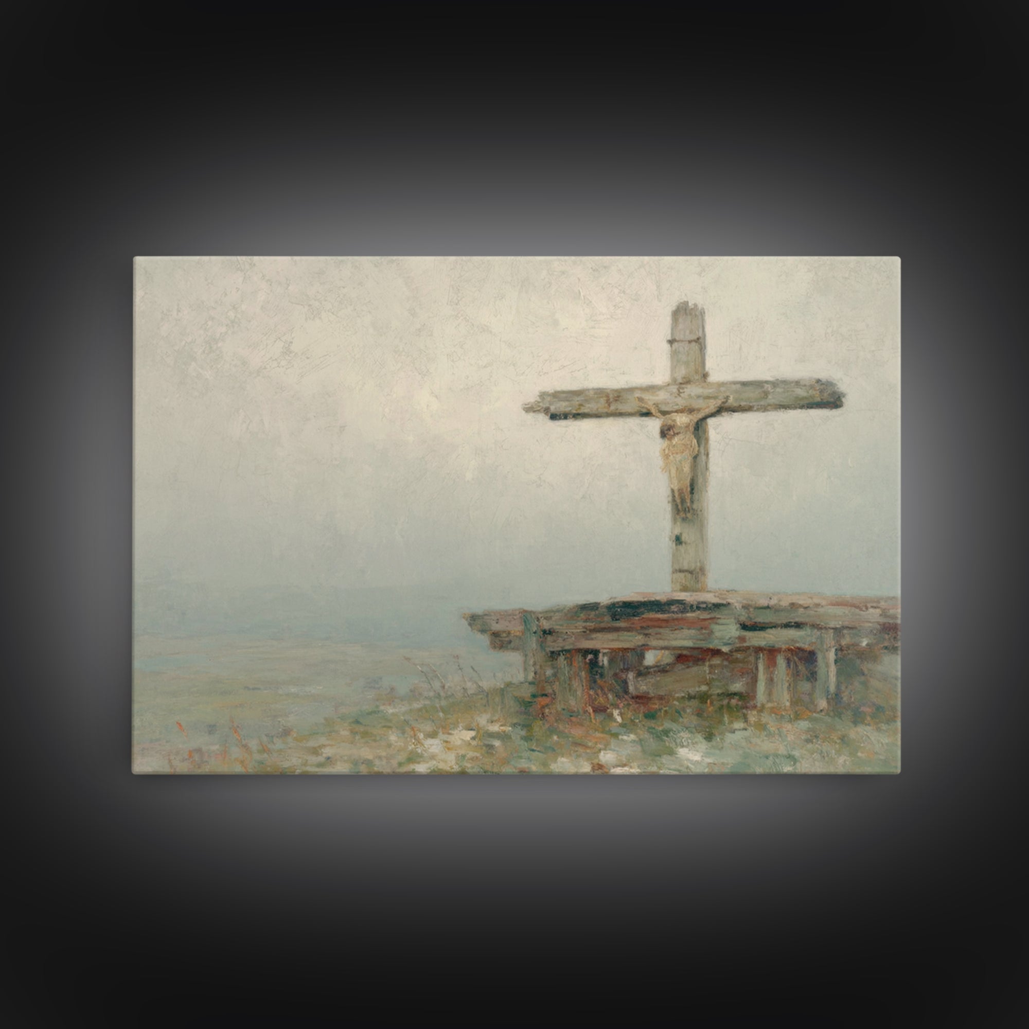 Redeeming Light, Framed Canvas Print, Christian Wall Art, Christian Art Canvas, Moody Christian Art, Christian Decor