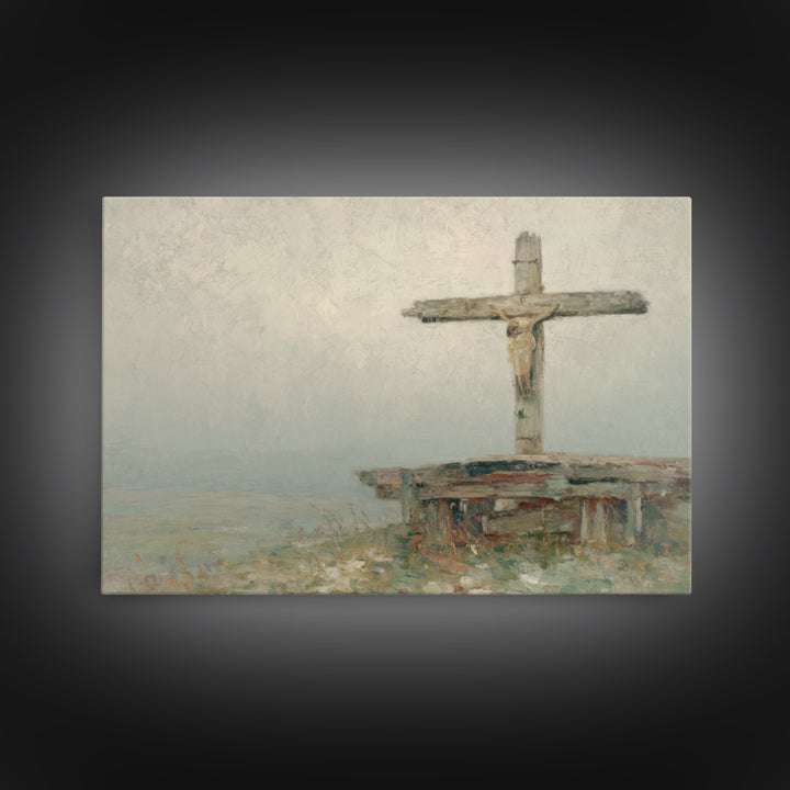 Redeeming Light, Framed Canvas Print, Christian Wall Art, Christian Art Canvas, Moody Christian Art, Christian Decor