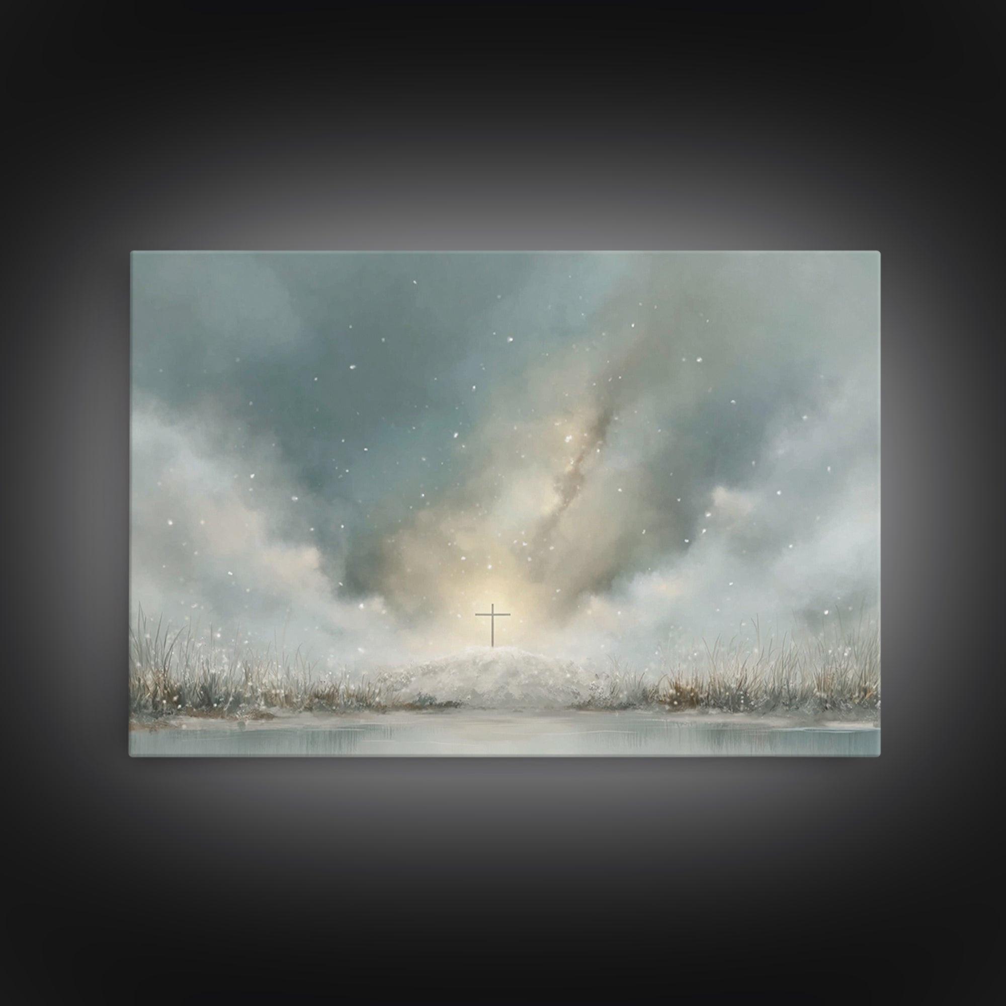 Winter Of Promise, Framed Canvas Print, Christian Wall Art, Christian Art Canvas, Christian Christmas Art, Christian Decor