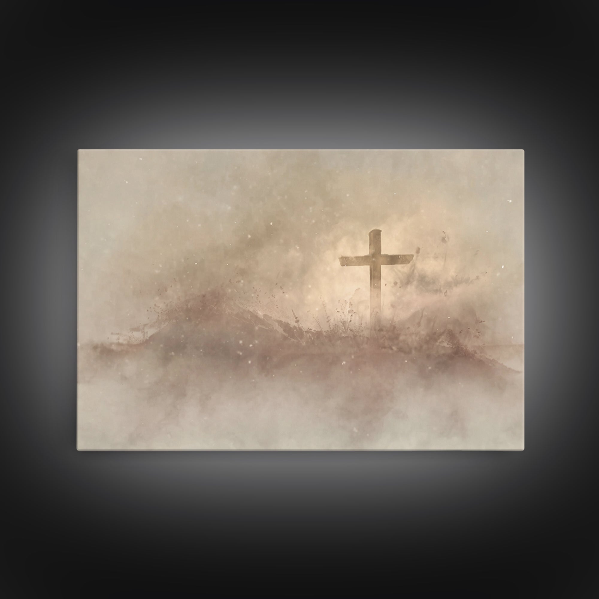 Cross Of Stillness – Framed Canvas Print – Christian Wall Art – Christian Art Canvas – Subtle Christian Art – Christian Gift