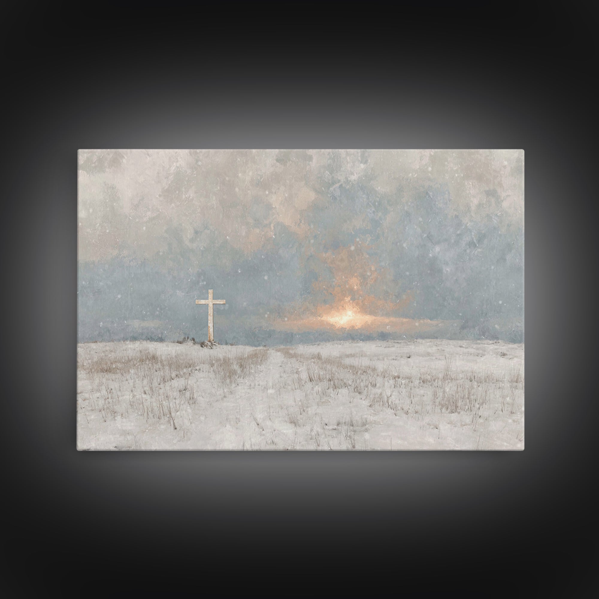 Winter Grace Rising | Framed Canvas Print | Christian Wall Art | Christian Art Canvas | Christian Christmas Art | Christian Decor