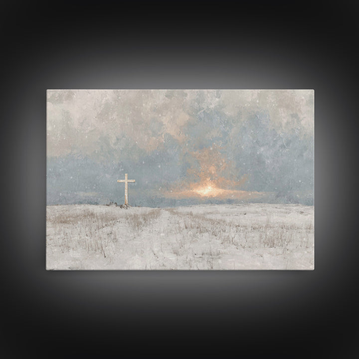 Winter Grace Rising | Framed Canvas Print | Christian Wall Art | Christian Art Canvas | Christian Christmas Art | Christian Decor