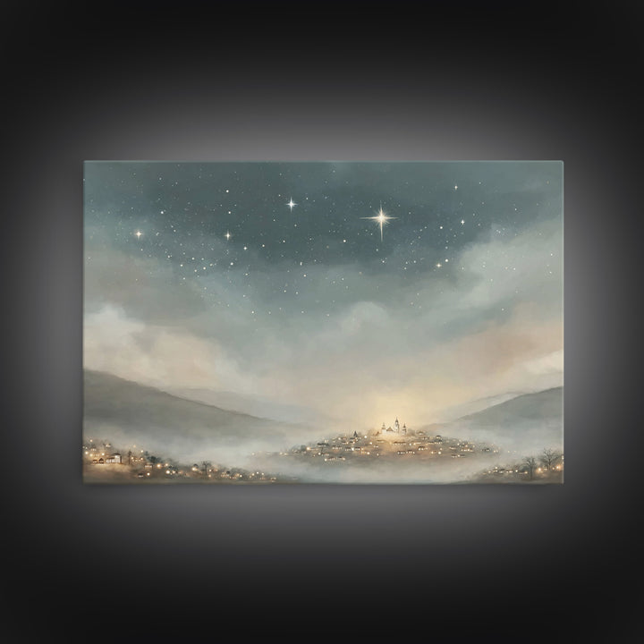 City Of Bethlehem | Framed Canvas Print | Christian Wall Art | Christian Christmas Art | Christian Art Canvas | Christmas Wall Art | Christ