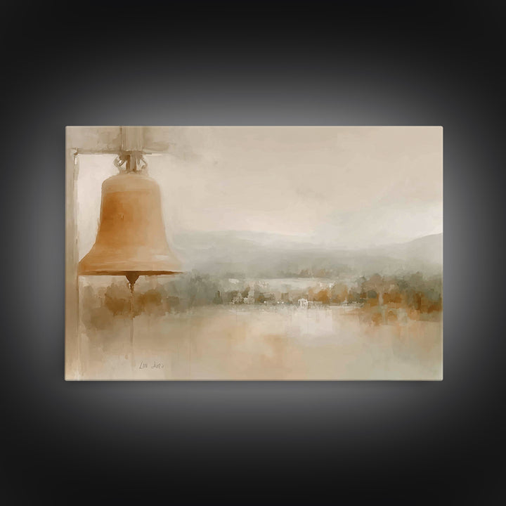 Soft Bell Horizon, Framed Canvas Print, Christian Wall Art, Christian Art Canvas, Minimalist Christian Art, Christian Decoration