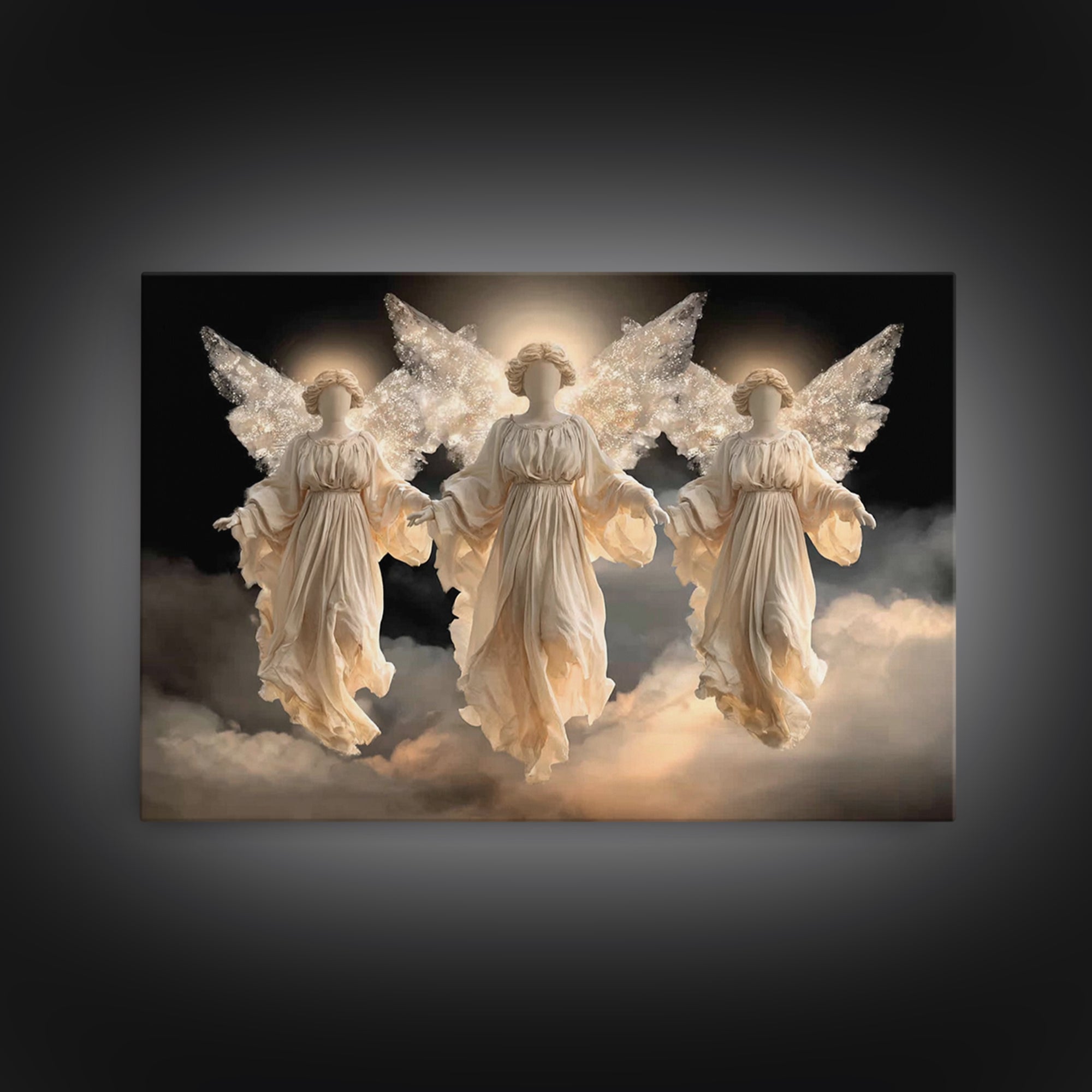 Glory Of The Angels – Framed Canvas Print – Christian Art Canvas – Christian Wall Art – Christian Decor – Christmas Art – Modern Christian