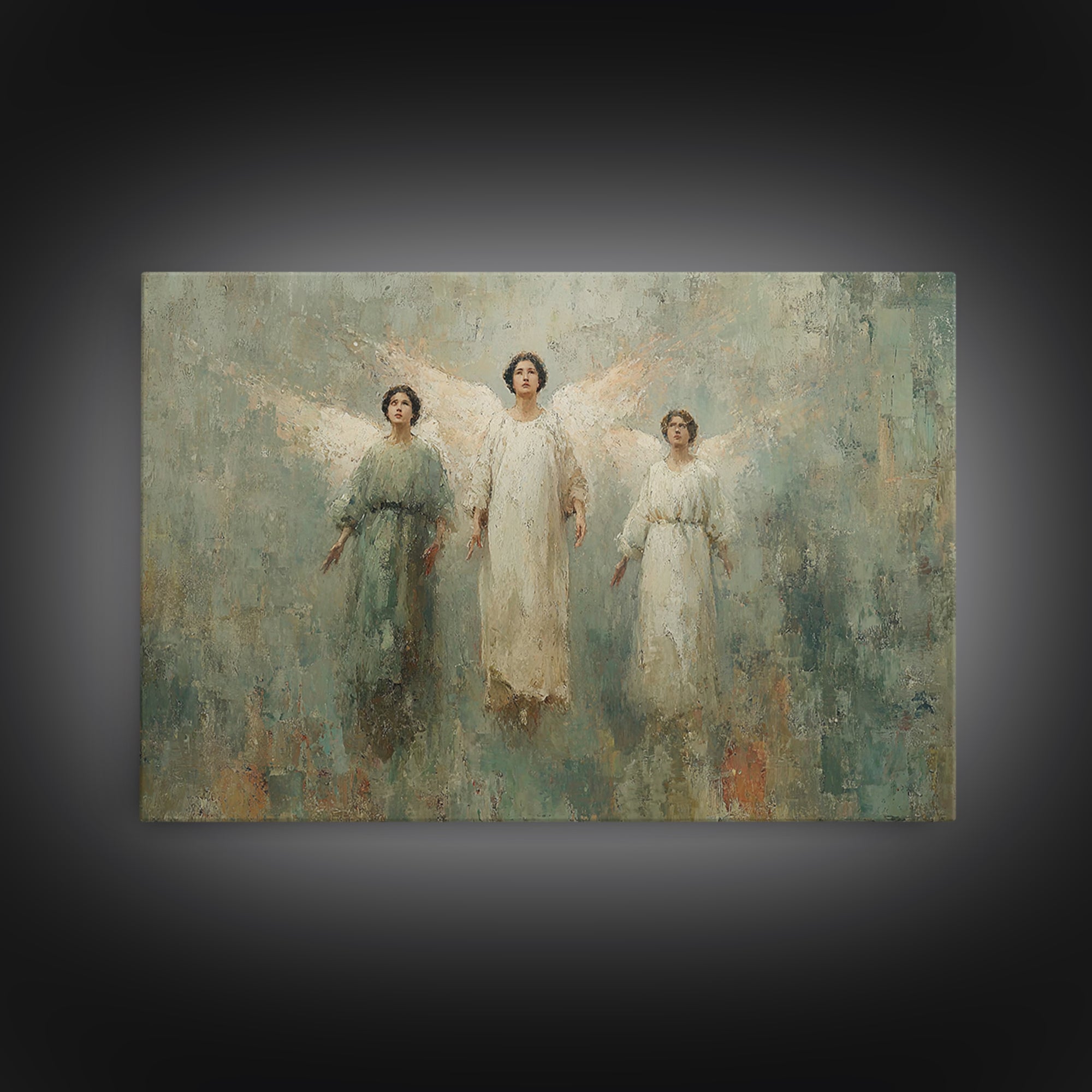Angels Of Dawn – Framed Canvas Print – Christian Wall Art – Christian Art – Christian Art Canvas – Christian Decor – Christmas Art