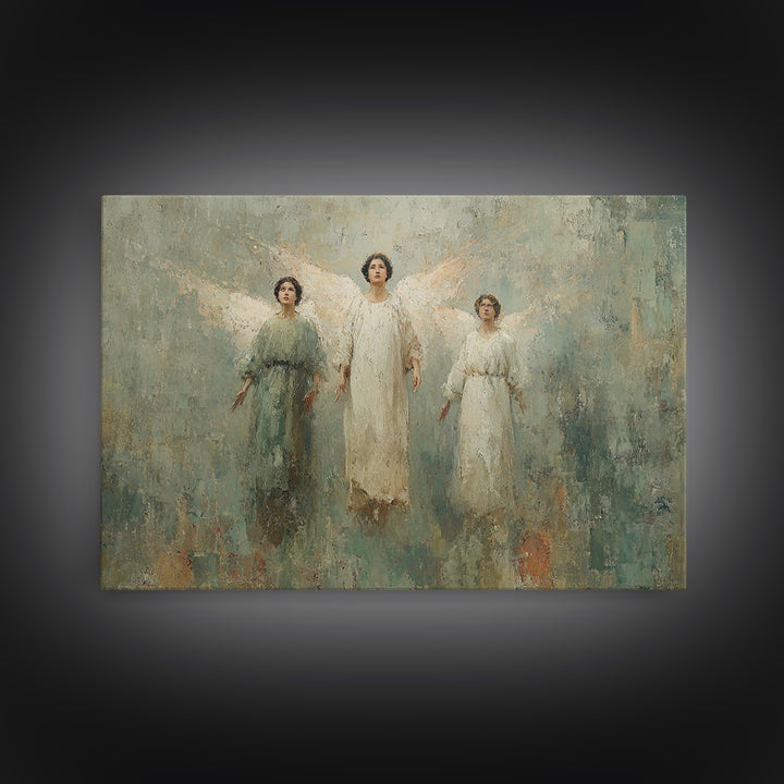 Angels Of Dawn – Framed Canvas Print – Christian Wall Art – Christian Art – Christian Art Canvas – Christian Decor – Christmas Art