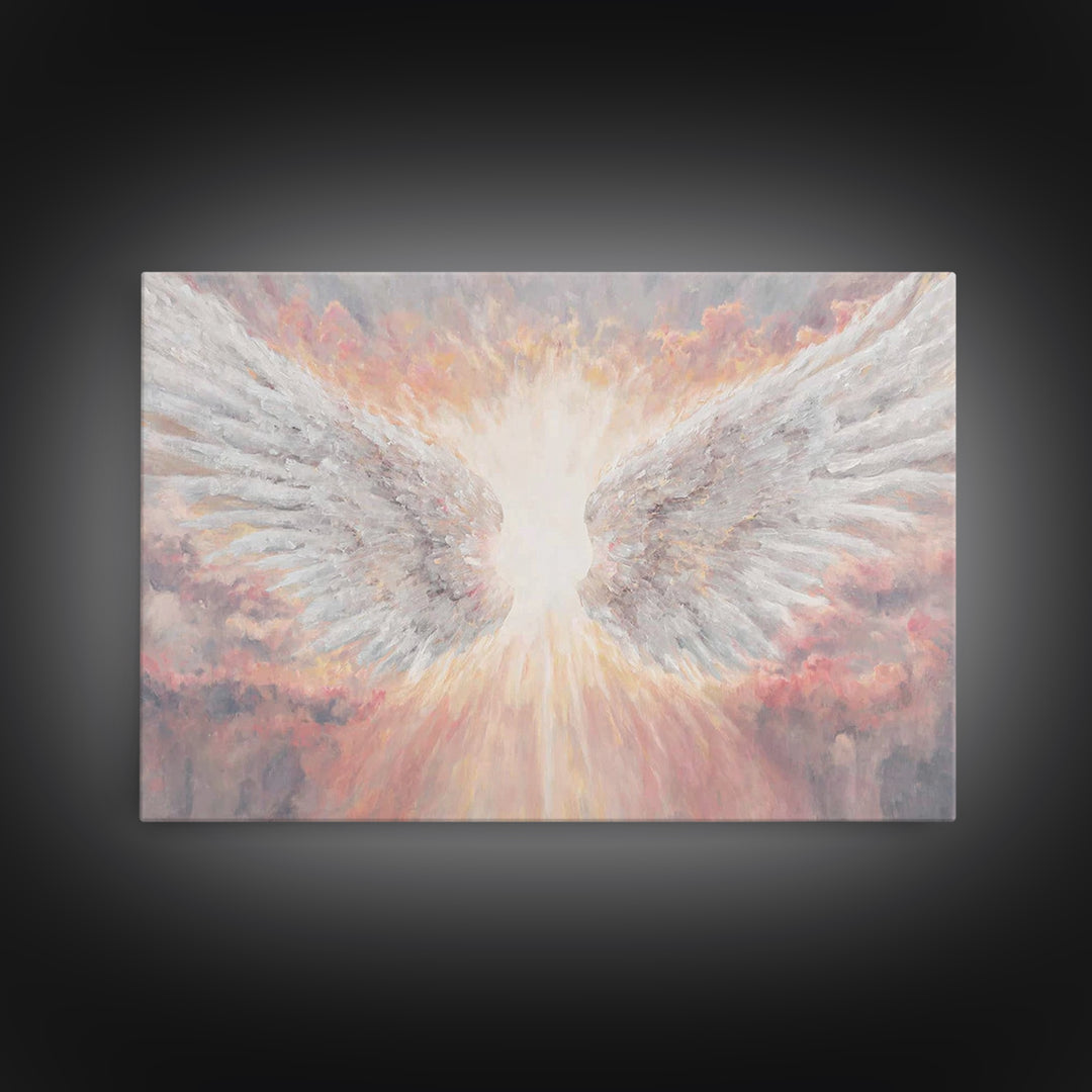Heavenly Radiance – Framed Canvas Print – Christian Wall Art – Christian Art Canvas – Abstract Christian Art – Christian Art Painting – Chr