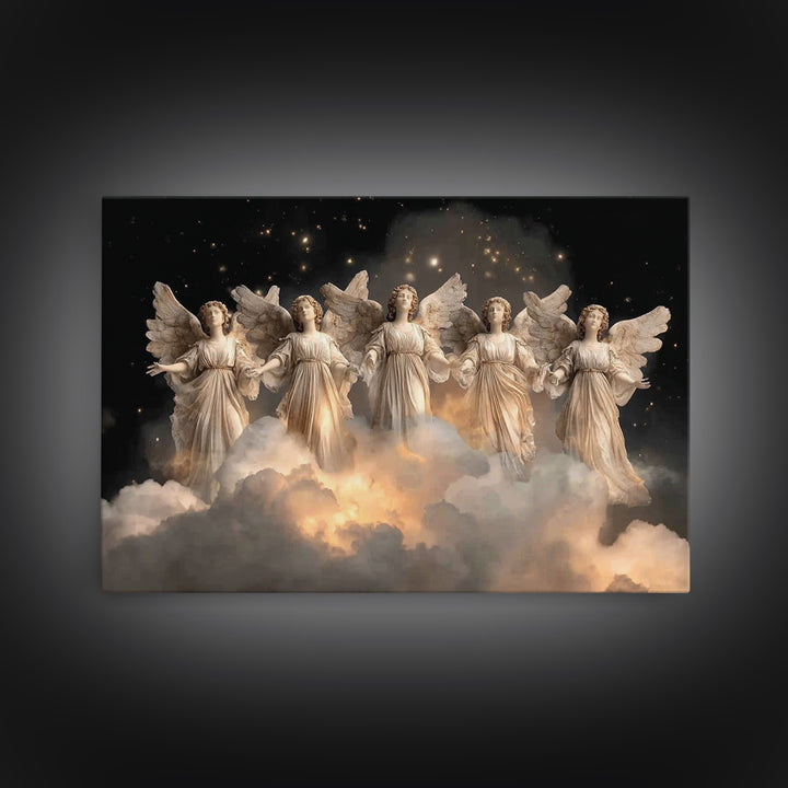 Cloudland Serenity, Framed Canvas Print, Christian Wall Art, Minimalist Christian Art, Christian Art Canvas, Subtle Christian Art