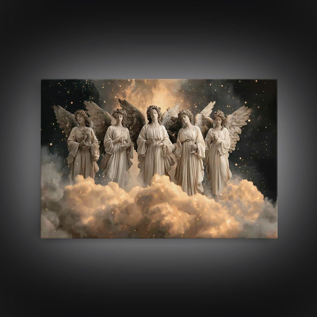 Cloudborn Host | Framed Canvas Print | Christian Art Canvas | Christian Wall Art | Large Christian Painting | Christian Christmas Art | Chr