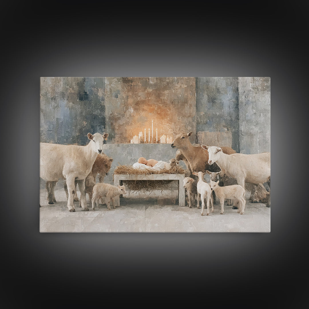 Shepherds Of Peace – Framed Canvas Print – Christian Wall Art – Christmas Art Prints – Christian Art Canvas – Christian Christmas Art